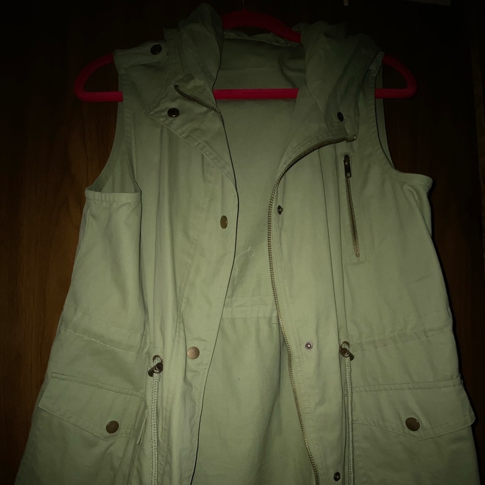 Light green hooded vest